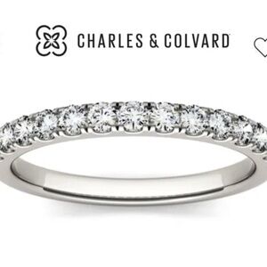 $409 .38ct Forever One Moissanite 14kt Gold Ring Charles & Colvard w/box & cert